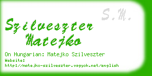 szilveszter matejko business card